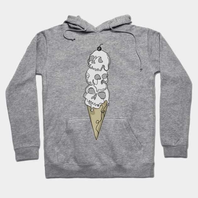 Skull Ice Cream Hoodie by NinjaKlee